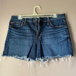 Hudson Jeans Dark Blue Frayed Hem Denim Shorts size women’s 29